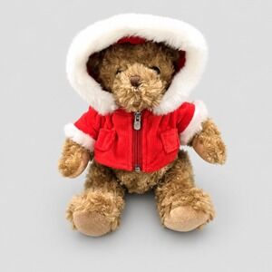Keel Toys Christmas Teddy Bear 12" Plush Red Fur Trimmed Hooded‎ Jacket 3238/1